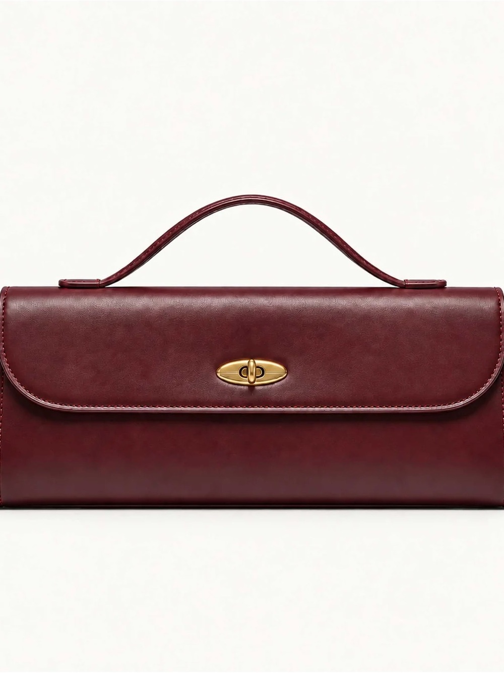 Sleek Top-Handle Satchel in Burgundy